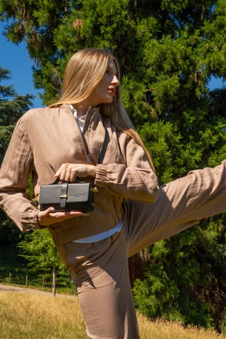 Leren Schoudertas Claude - Zwart