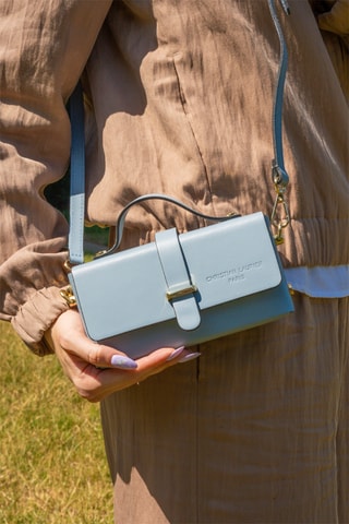 Leren Schoudertas Claude - Hemelsblauw