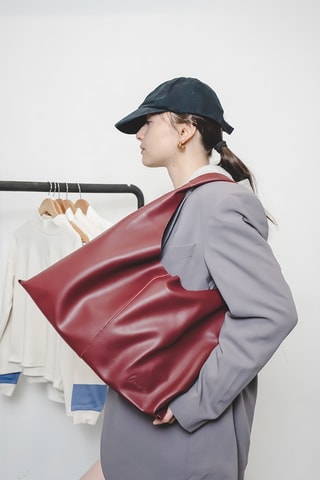 Leren Trendy Handtas Azza - Bordeauxrood