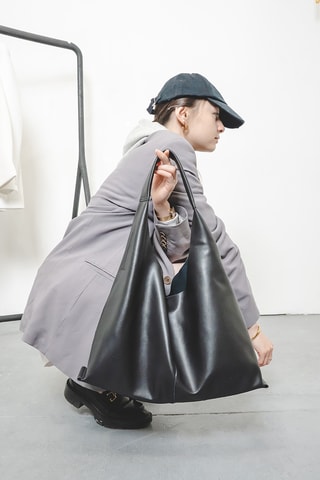 Leren Trendy Handtas Azza - Zwart