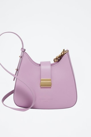 Leren Schoudertas Hely - Goudkleurig en paars