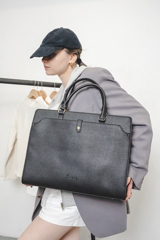 Leren Handtas Nya - Zwart