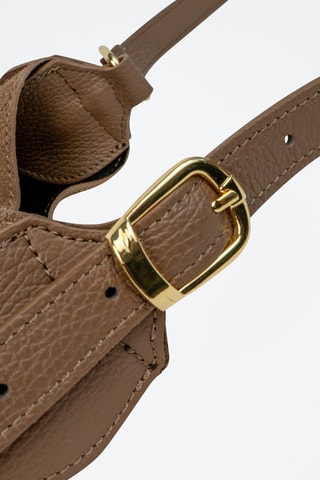 Bolso de piel Mika - Topo