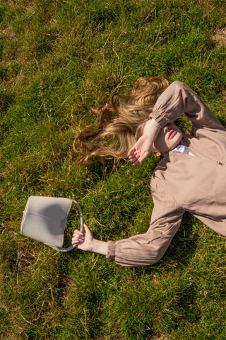 Leren Buideltas Lana - Taupe