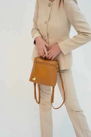 Leren Rugtas Ester - Mosterdgeel