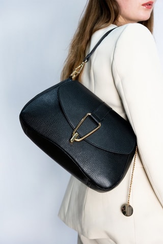 Leren Schoudertas Leora - Zwart