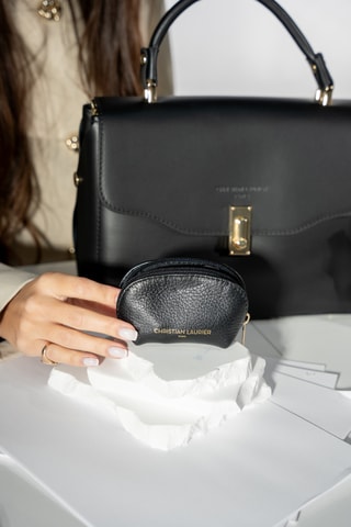 Leren Portemonnee Nika Croco - - Zwart