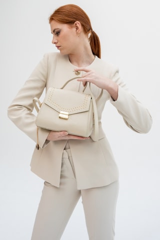 Leren Schoudertas Enza - Wit