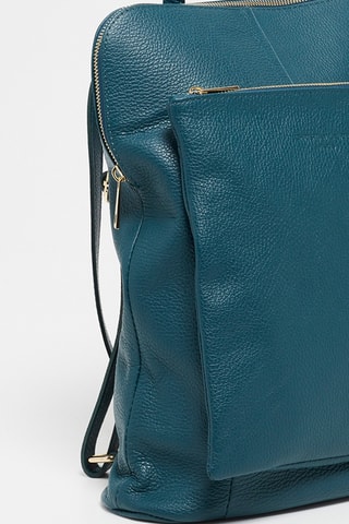 Leren Rugtas Milana Pauwblauw - Blauw