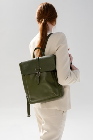 Leren Rugtas Holy - Groen