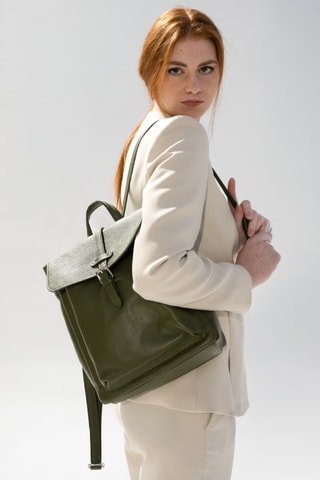 Leren Rugtas Holy - Groen