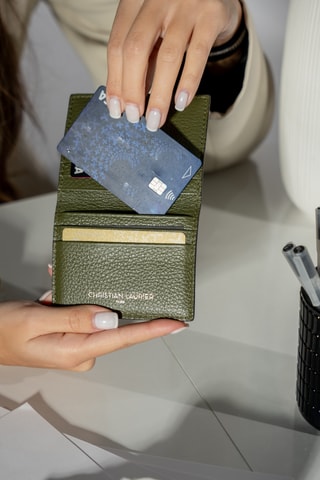 Leren Pasjeshouder Sonia - Groen