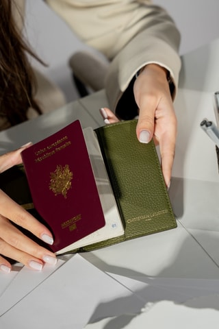 Leren Pasjeshouder Kenza - Groen