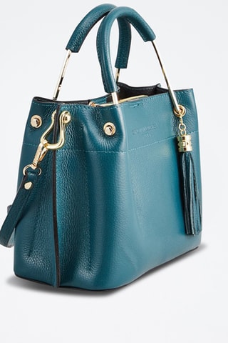 Leren Handtas Lamy - Pauwblauw