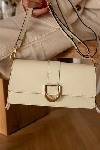 Bandolera de piel Hazel - Blanco