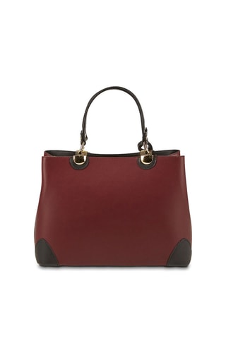 Leren Handtas Armel - Bordeauxrood en zwart