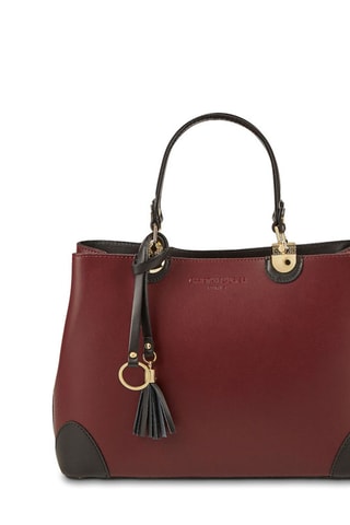 Leren Handtas Armel - Bordeauxrood en zwart