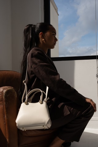 Leren Handtas Mini Kiara - Wit