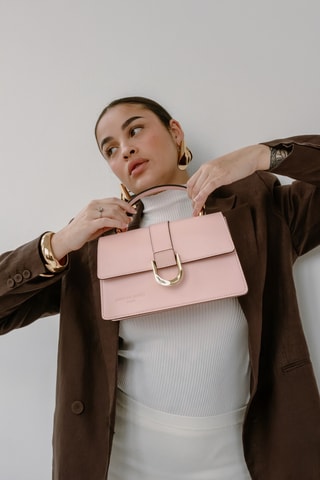 Leren Schoudertas Katya - Roze