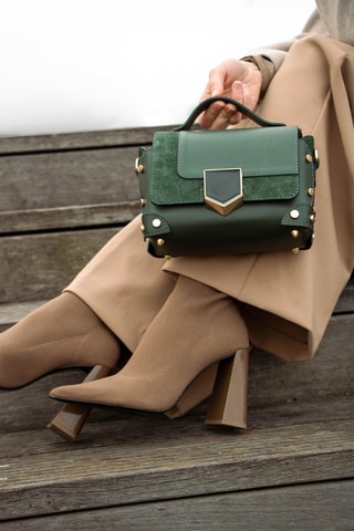 Leren Schoudertas Nan - Groen