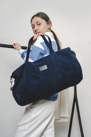 Leren Trendy Handtas Halo - Marineblauw