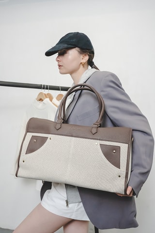 Leren Reistas Jay 45 cm - Taupe