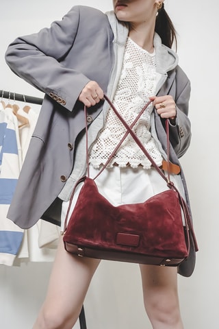 Leren Schoudertas Yra  - Bordeauxrood