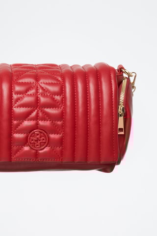 Doorgestikte Handtas Défi - Bordeauxrood