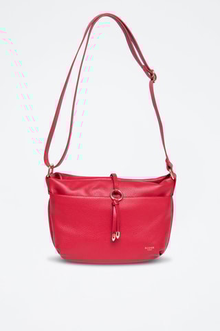 Leren Schoudertas Figaro - Zwart - Goudkleurig en rood