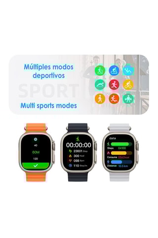 Montre connectée J68+ - Argenté et noir