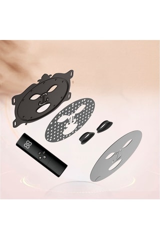 Masque facial avec lumière LED - Noir et rouge