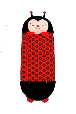 Sac de couchage transformable en oreiller coccinelle - Noir et rouge - 128 x 45 cm