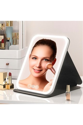 Miroir de maquillage avec lumière LED - Blanc