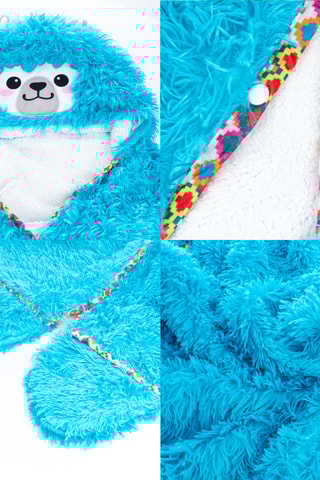 Peignoir à capuche - Bleu