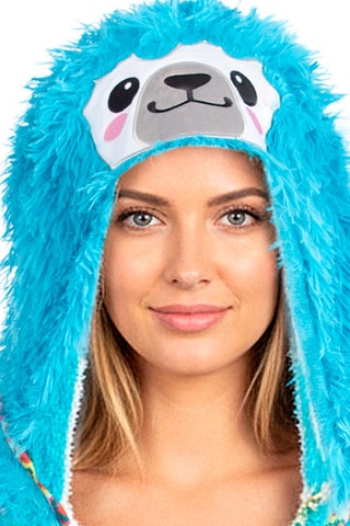 Peignoir à capuche - Bleu