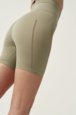 Calções de ciclista cintura subida Sunset Caqui