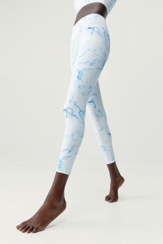Leggings Helio - Branco e azul-celeste 