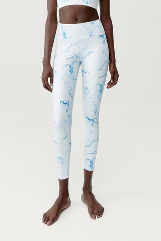 Leggings Helio - Branco e azul-celeste 