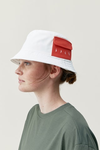 Chapéu à pescador Sun - Branco e coral