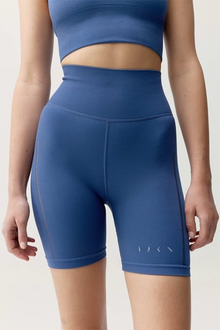 Calções ciclista de cintura alta Sunset - Azul-marinho