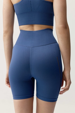 Calções ciclista de cintura alta Sunset - Azul-marinho