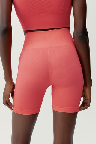 Calções ciclista de cintura alta Urdhva - Coral