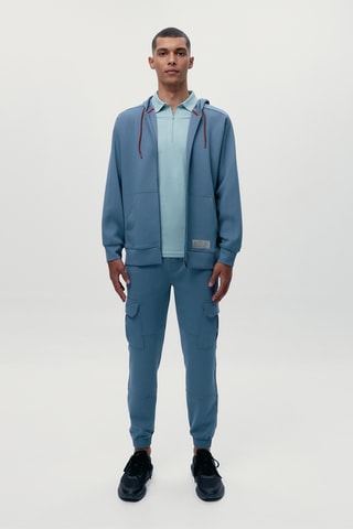 Sweat com capuz Biafra - Azul-pato