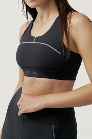 Soutien desportivo push-up Carole - Preto e branco