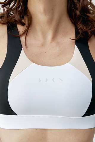 Soutien desportivo push-up Darana - Preto e branco