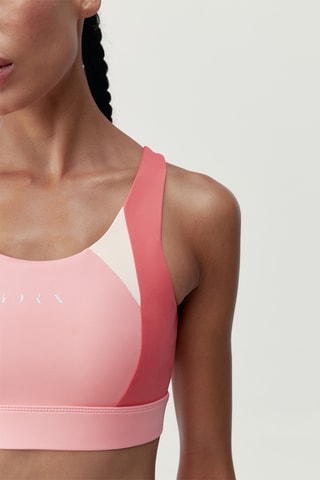 Soutien desportivo push-up Darana - Rosa e branco