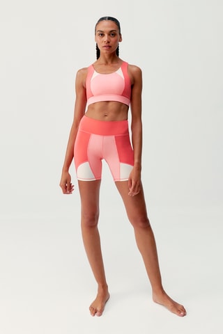 Soutien desportivo push-up Darana - Rosa e branco