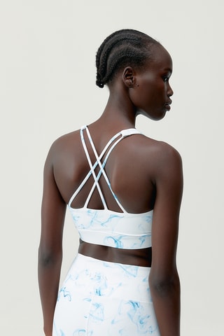 Soutien desportivo push-up Helio - Branco e azul-celeste