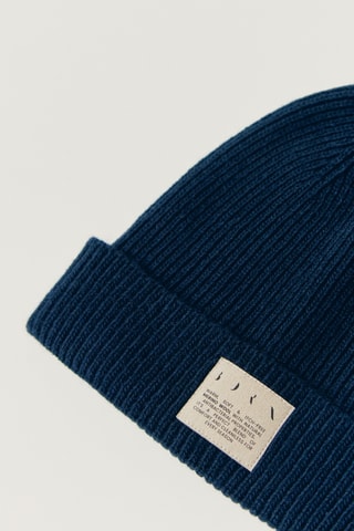 Gorro em lã mérino Rusky - Azul-marinho