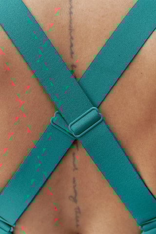 Soutien desportivo push-up Luna - Verde-esmeralda e branco